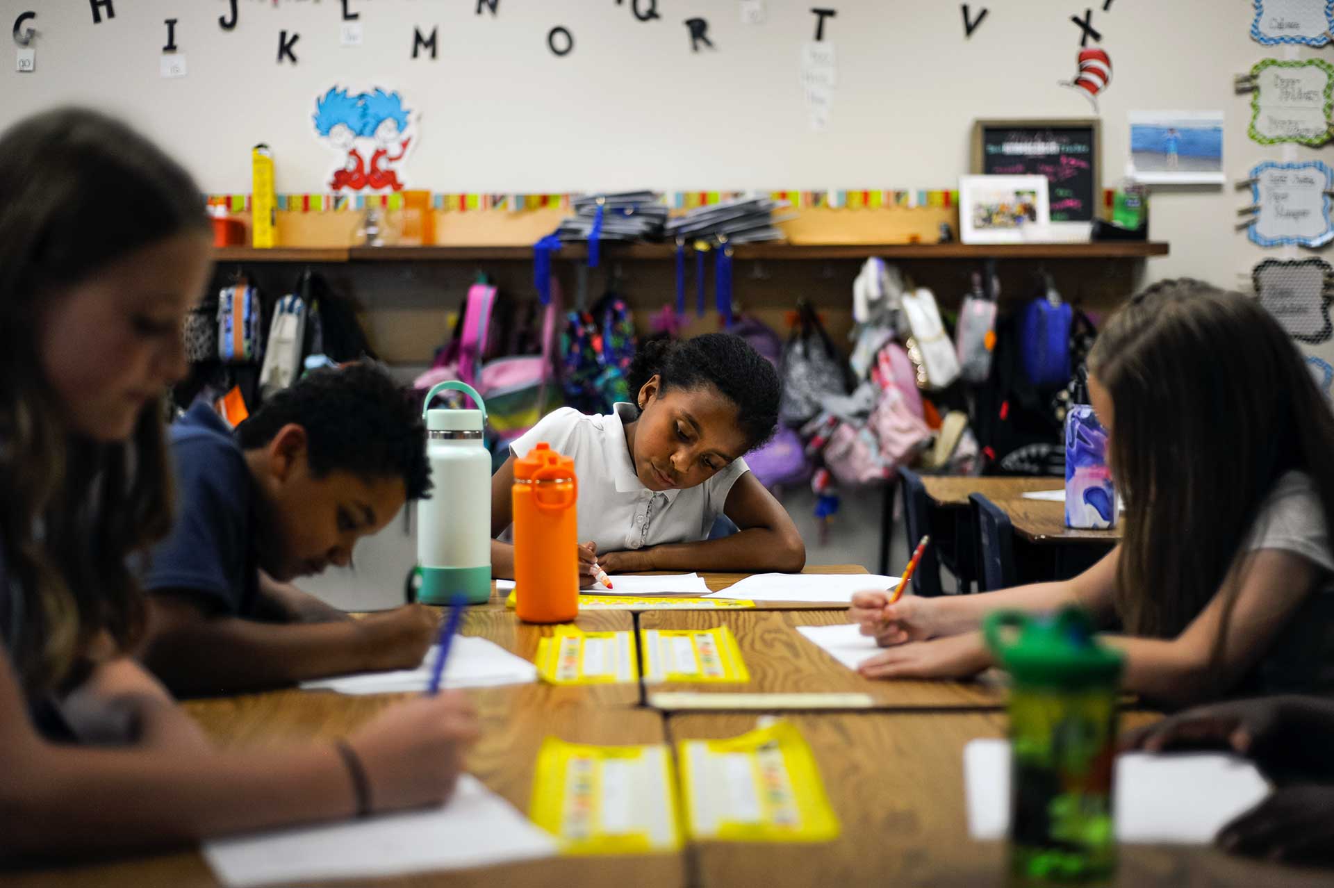 students at desks