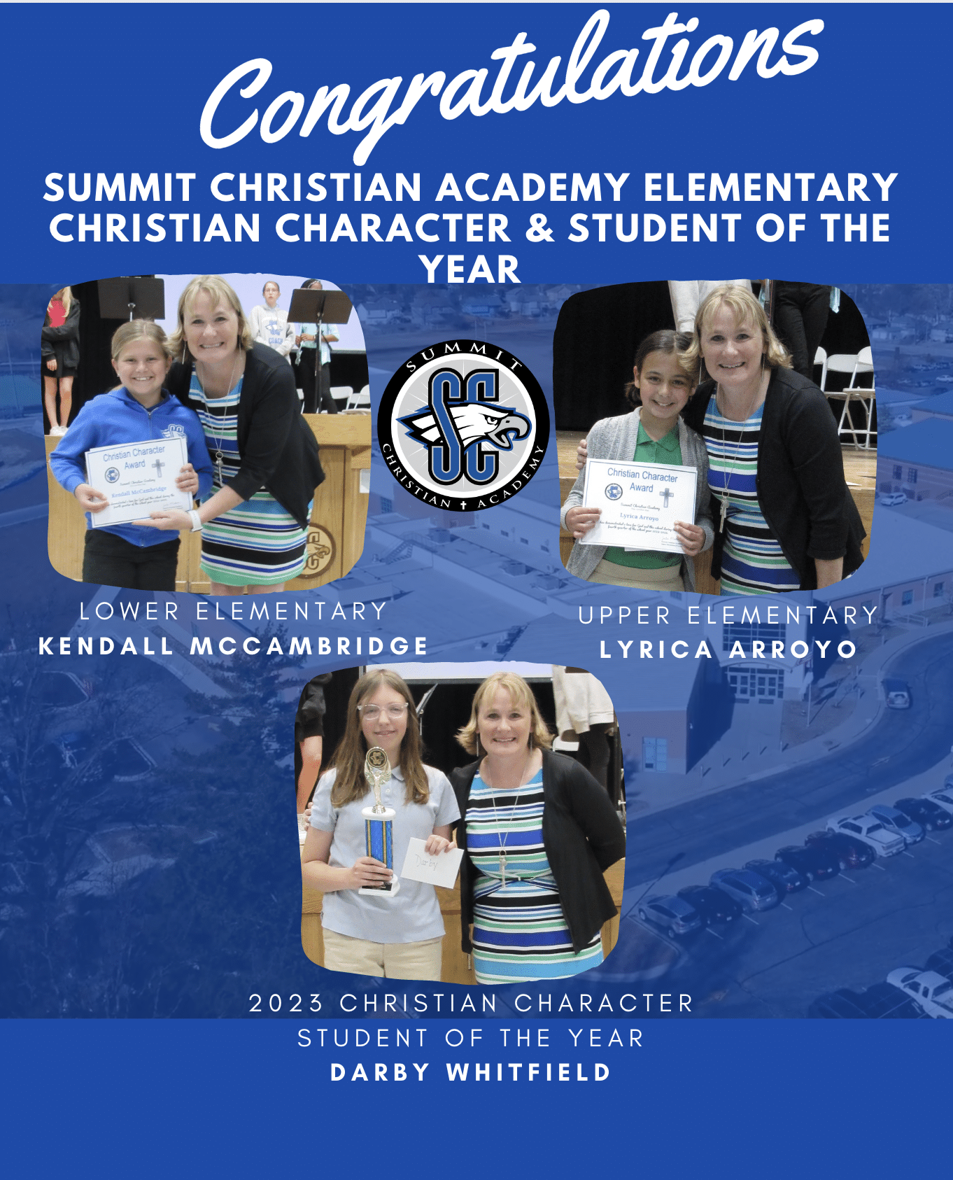 Summit Christian Academy Announces Elementary Christian Character Recipients and Christian Character Student of the Year