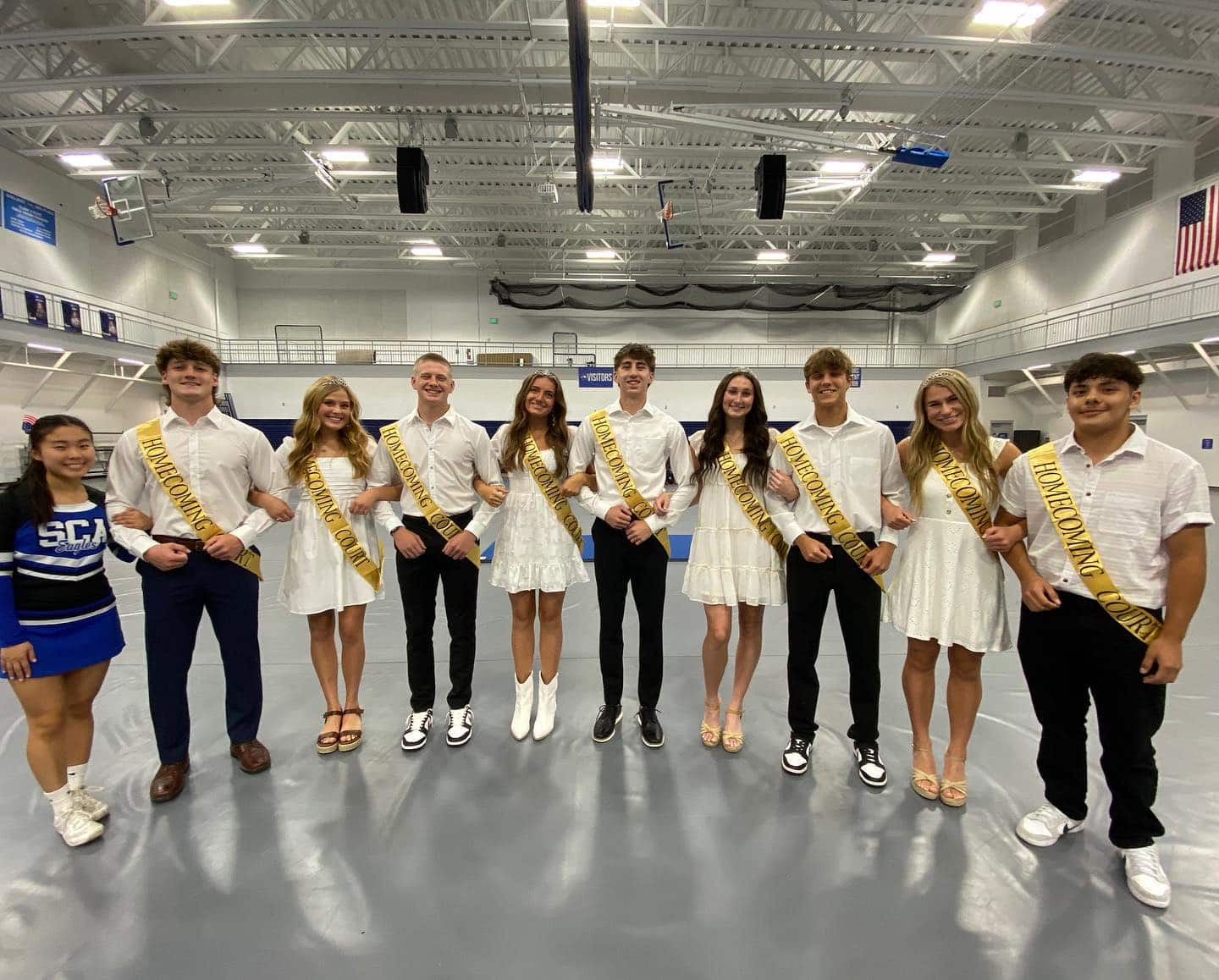 SCA Homecoming Candidates included (l-r) seniors Jisue Jisue Kim, Hunter Bell, Audrey Ellett, Will Bisbee, Laynie Borchers, Fischer Ethridge, Kenzie Osborn, Owen Steinstra, Brooklyn Hess and Elijah Hermida.