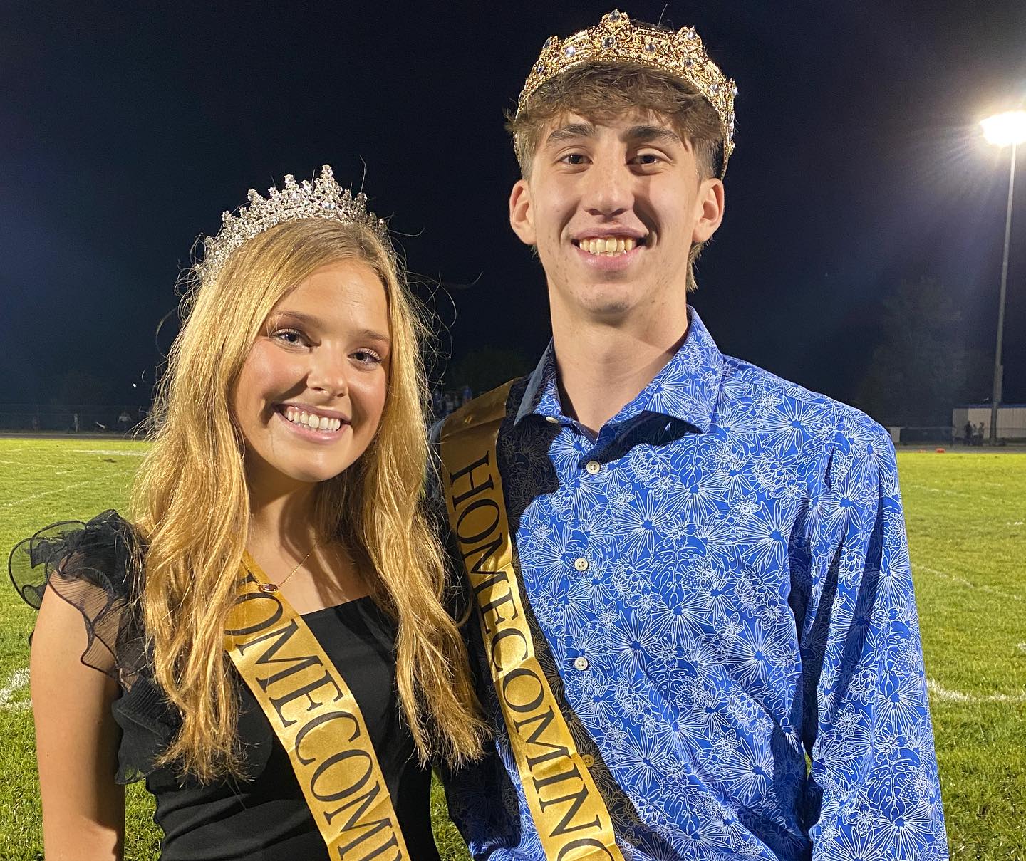 SCA Seniors Fischer Ethridge and Audrey Ellett were crowned and named the SCA 2023 Homecoming King and Queen during half-time of the SCA Homecoming football game against Harrisonville.