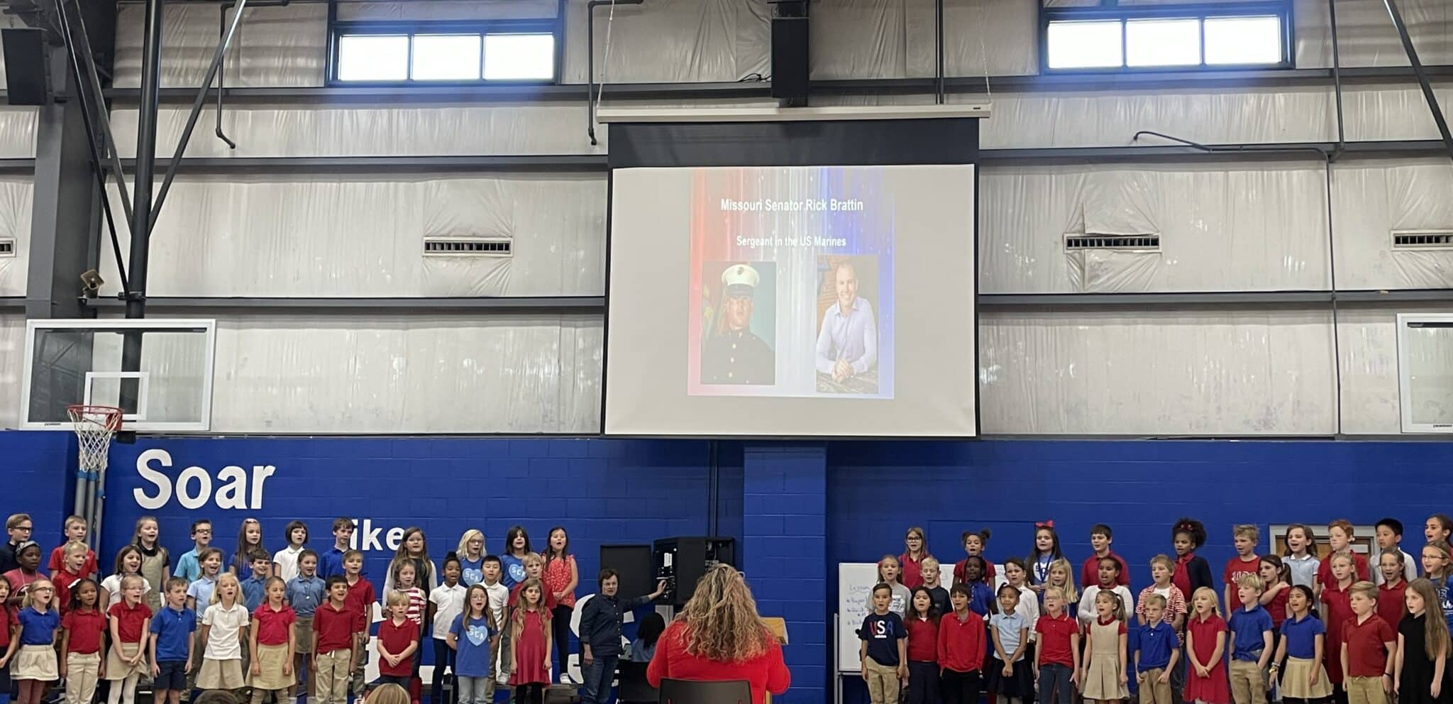Summit Christian Academy (SCA) second grade students sang “Thank You, Soldiers” at the conclusion of the annual Veterans Day chapel service. The service honored all Veterans, including many active and retired service members in attendance.