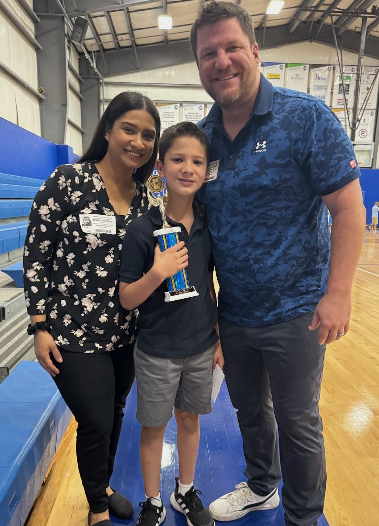 SCA fourth grade student Noah Nobrega, pictured with his parents Jonathan and Benita Nobrega, received the Upper Elementary Christian Character Award for the fourth quarter and was named the SCA 2024 Elementary Christian Character Student of the Year.