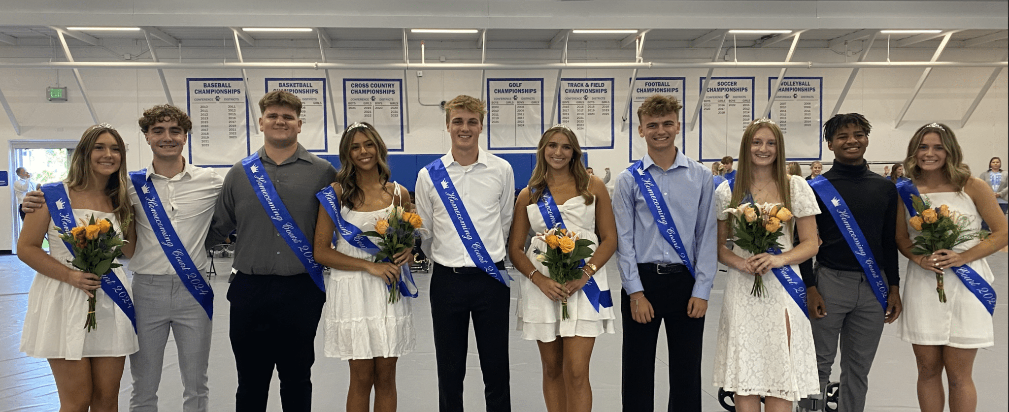 SCA Homecoming Candidates included (l-r) Kaitlyn Rose, Max Reiger, Ben Winters, Arin Nieto, Marcus Verbrugge, Lila Painter, Christian Bartow, Haley Sutton, Bajj Walker and Savi McConnell.