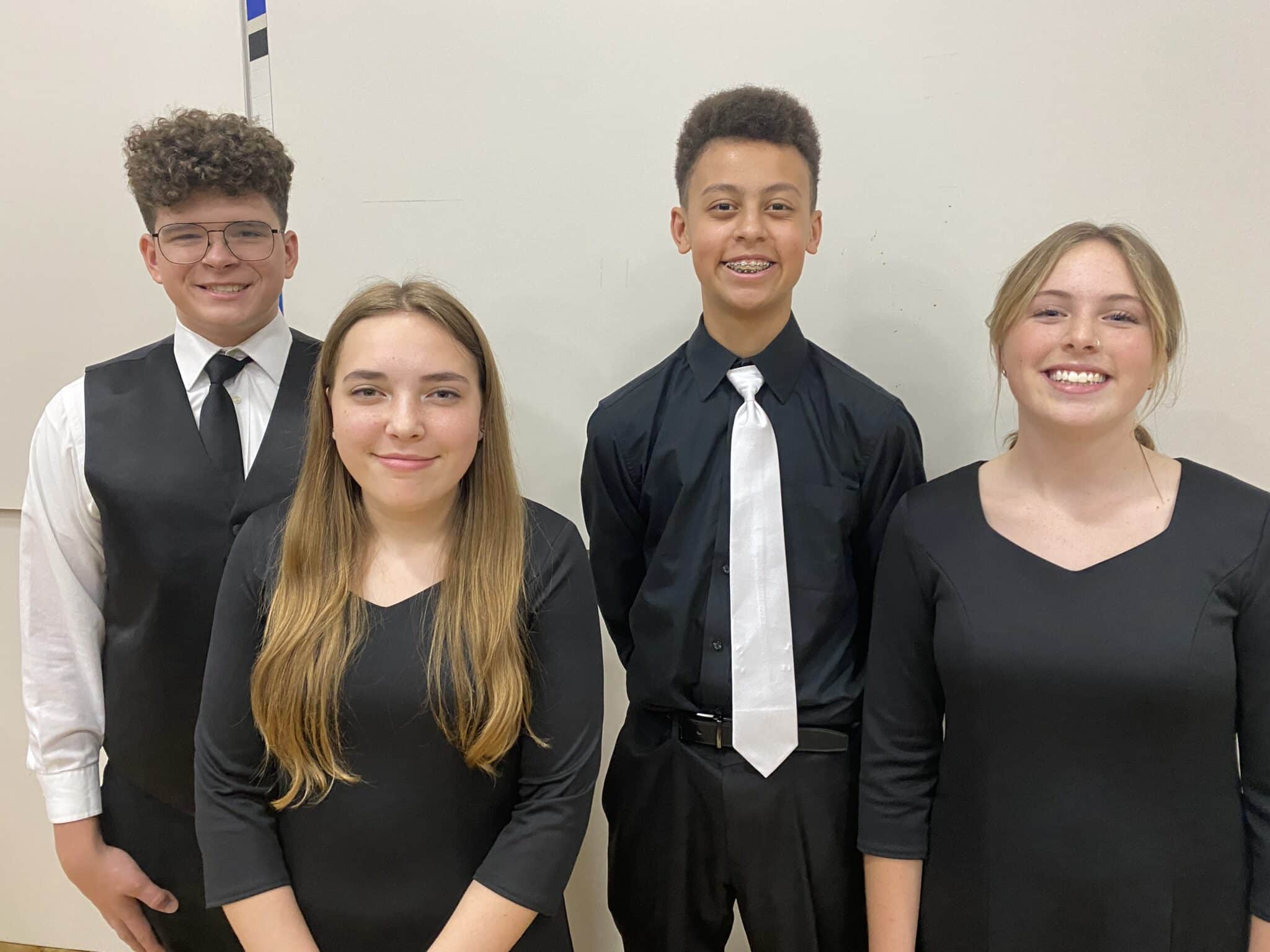 SCA sophomores Eli Skinner and Violet Darby, Freshman Elijah Zicari, and sophomore Kennedy Styer were named to the Kansas City Metro All-District 9th and 10th grade choir.