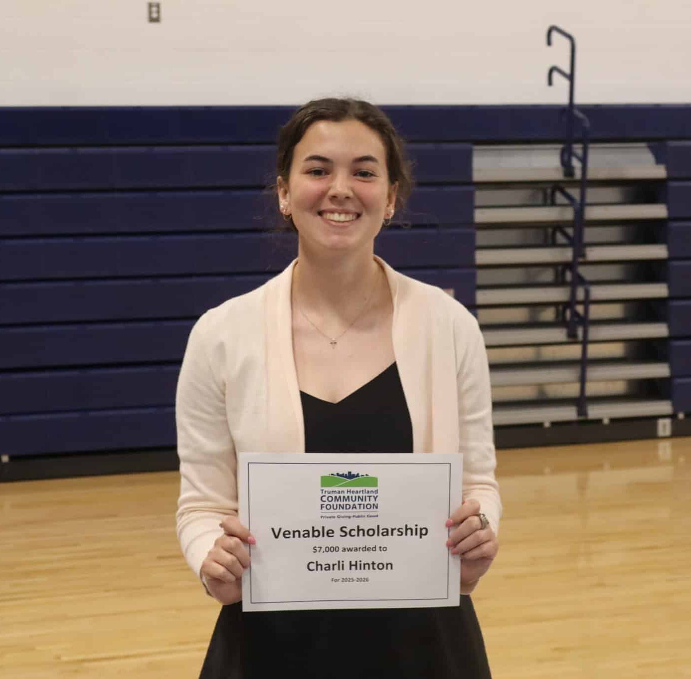 SCA 2025 graduate Charli Hinton received the Venable Scholarship for $7,000 from the Truman Heartland Community Foundation. Charli will attend Grand Canyon University and major in Business with an emphasis in Risk Management and Global Communications.